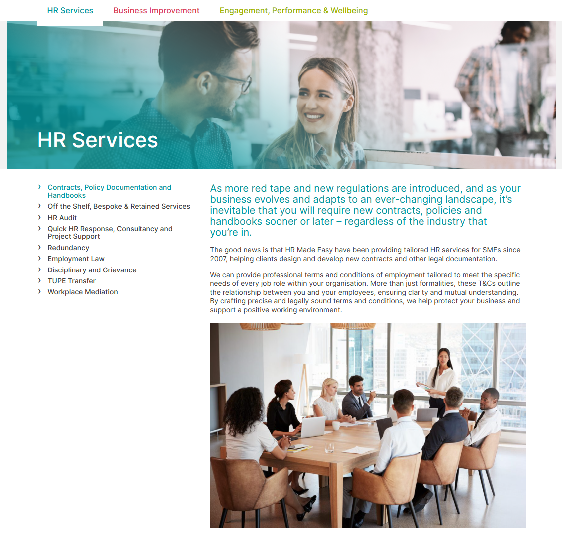 HR Made Easy: Custom WordPress theme for a brand-led HR consultancy preview